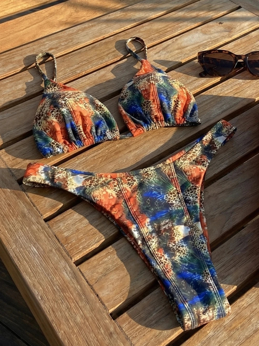 Micro Swimwear Women's swimsuit String Brazilian Bikini Print Bathing Beachwear Suit