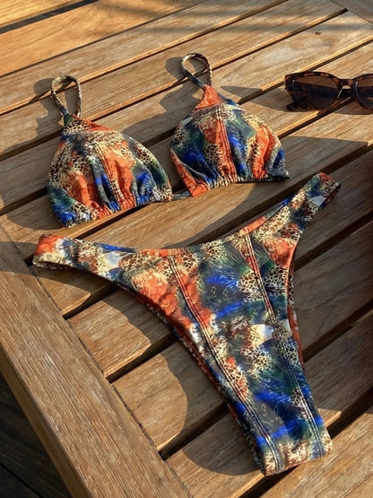 Micro Swimwear Women's swimsuit String Brazilian Bikini Print Bathing Beachwear Suit
