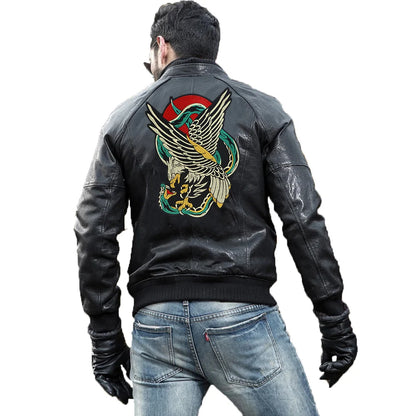 Punk Dragon Eagle Animal Large Embroidered Patch Appliques Iron on Patches Badge Clothes Sewing