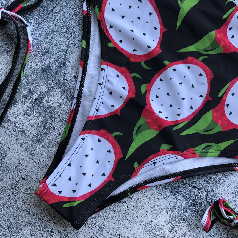 Women Swimsuit High Waist Bandage Sport Swimwear Bikini Push Up Beachwear Bathing Suit