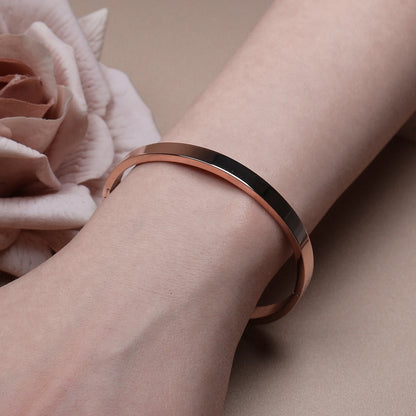 50MM Polished Women Fashionable 18K Gold Plated Stainless Steel Wedding Bangles
