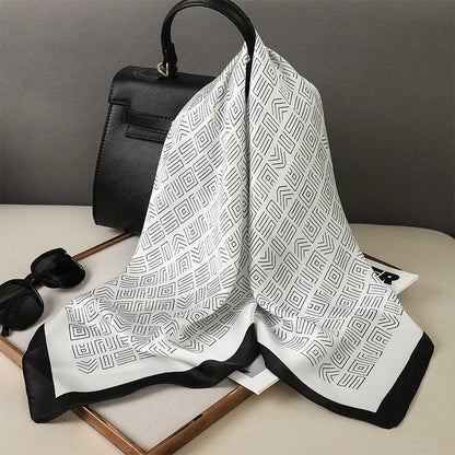 Women Fashion Square Small Silk Satin Scarf Design Printed Bandana Scarves