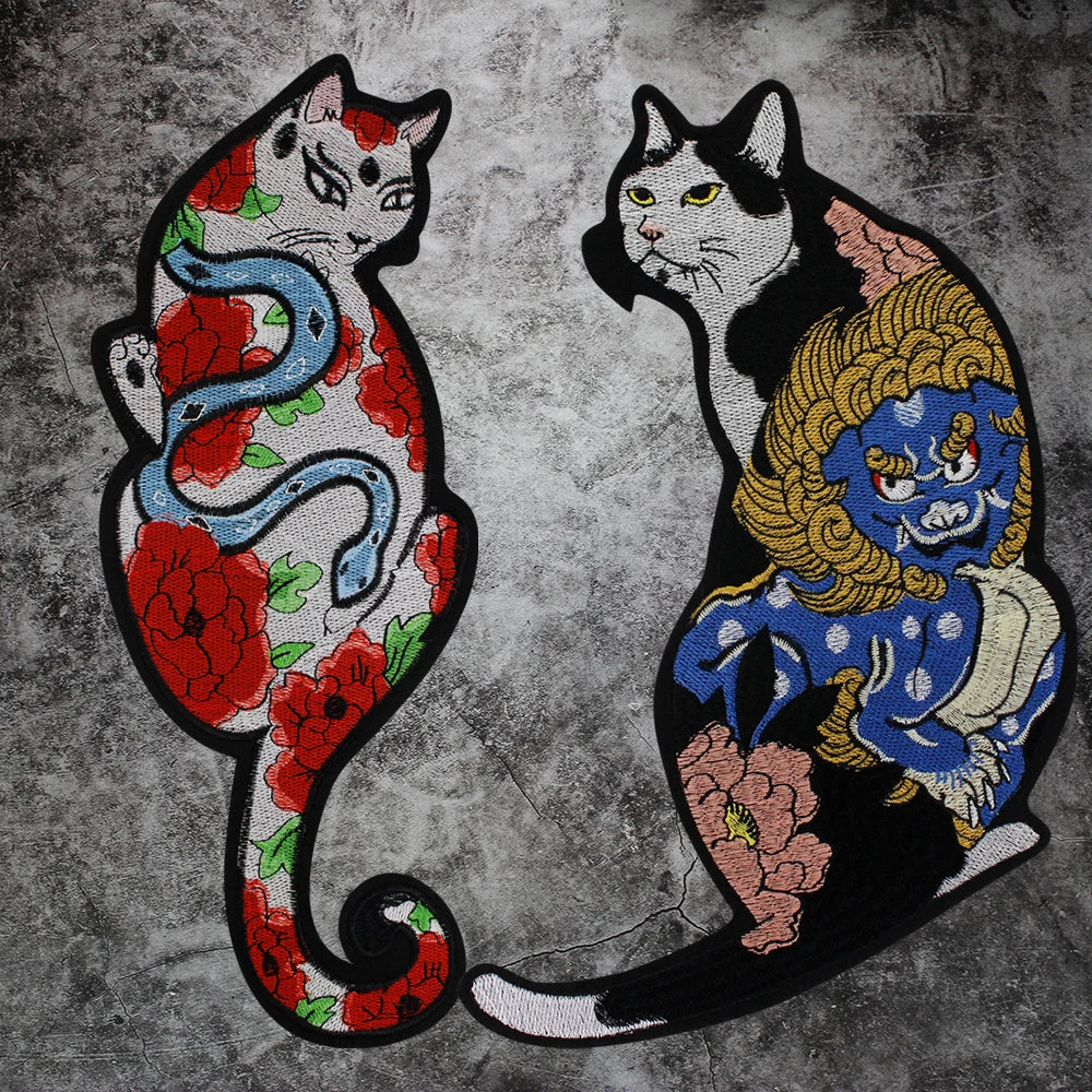 Unique Cartoon Cats Embroidered Patch Appliques Iron on Patches Badge Clothes Sewing