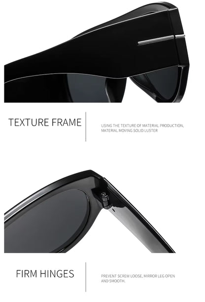 Y2K Women Men Vintage Fashion Designer Cat Eyes Oversized Sunglasses Glasses