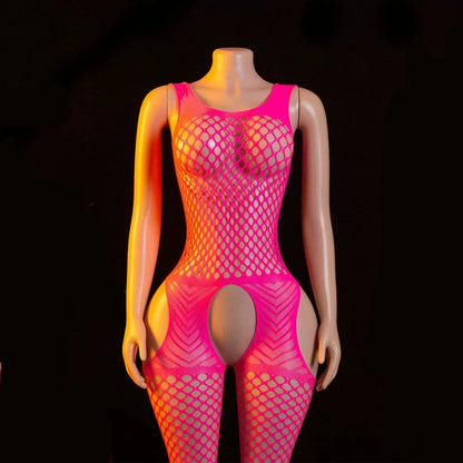 Sexy Open Crotch Women Fishnet Underwear Transparent Bodysuit Catsuit Cosplay Costumes Bodystockings