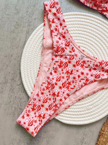 Knitted Sexy Print Strapless Split Swimsuit Bikini Brazilian Triangle Swimwear Suits