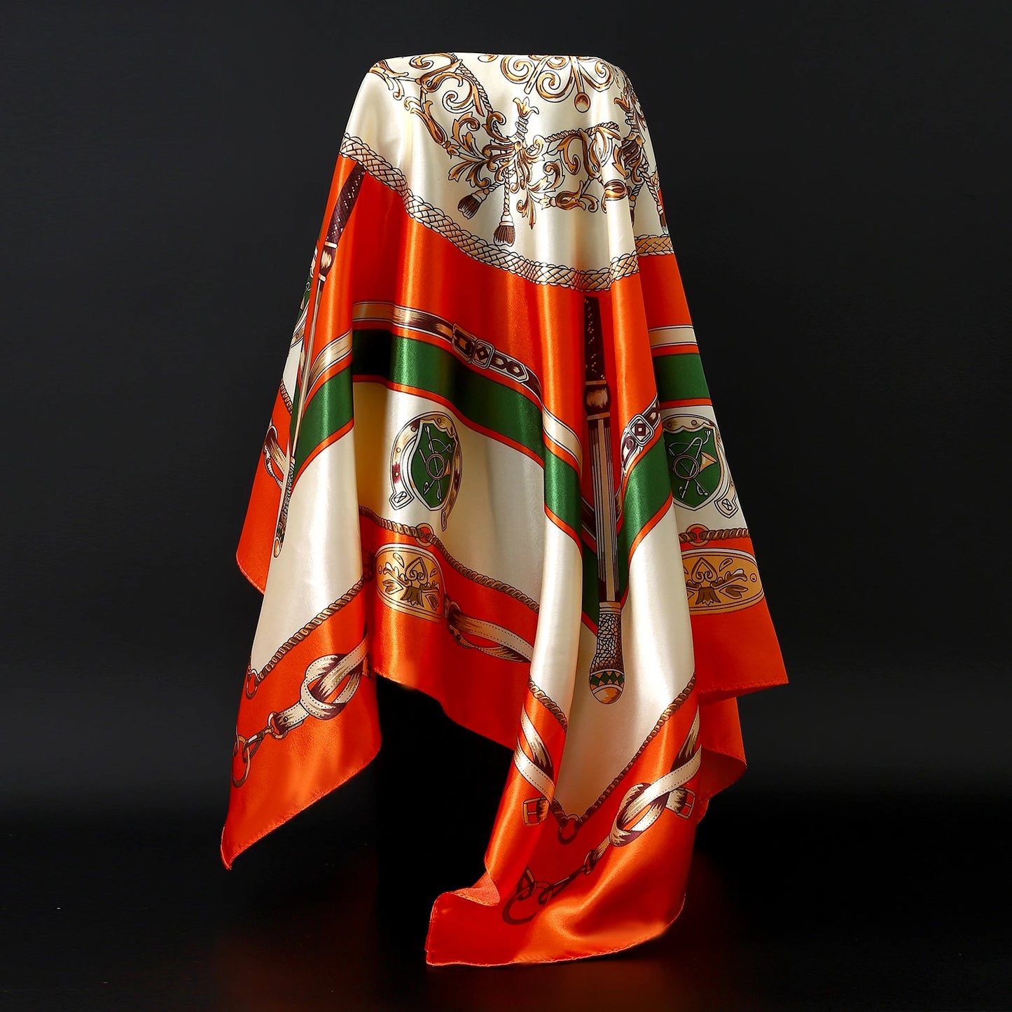 90cm Women Four Seasons Square Silk Satin Bandana Wrap Shawl Scarves Scarfs gfK4