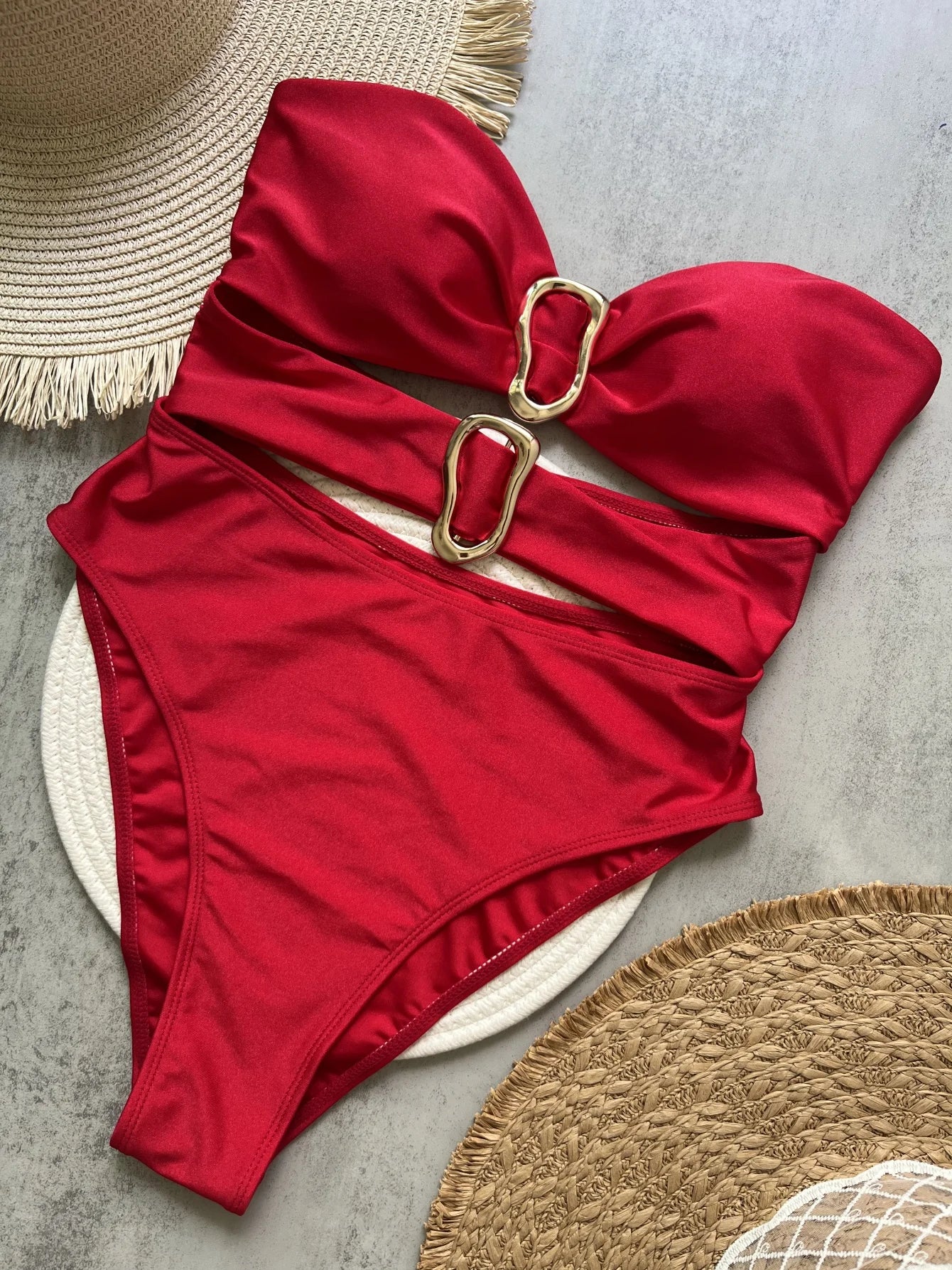 Oval One Piece Swimsuit Sexy Swimwear Women Swimsuit Hollow Out Monokini Bathing Suit