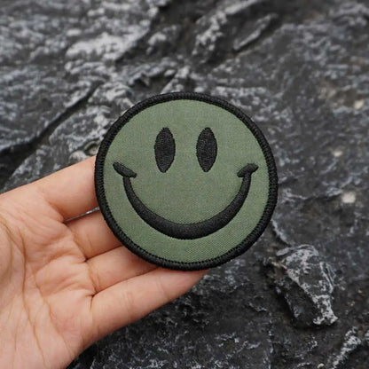 green smiling face Embroidered Patch Iron-On Sewing Clothes Patches Applique
