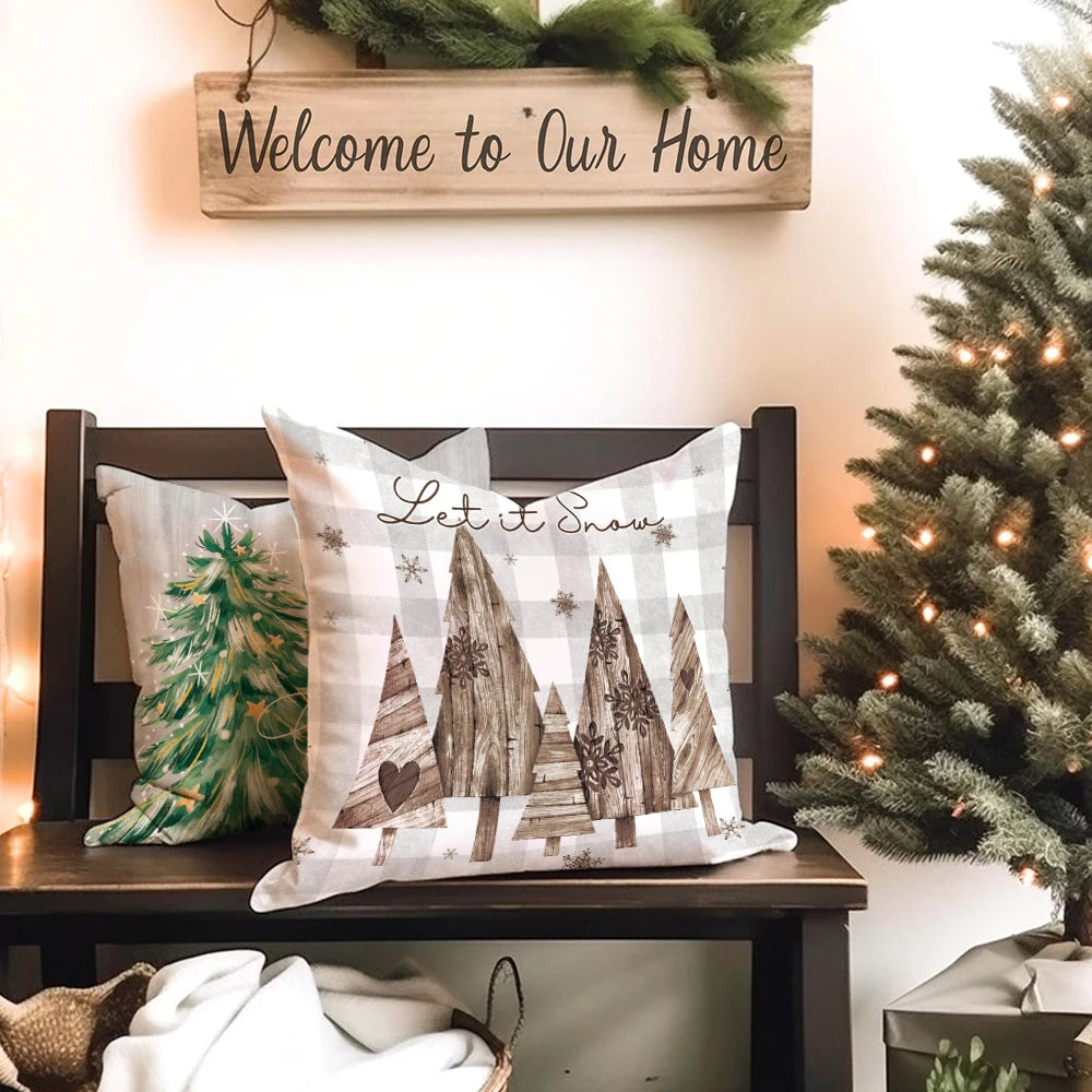 Christmas Tree Themed Pendant Decor Pattern Cushion Cover Pillowcase