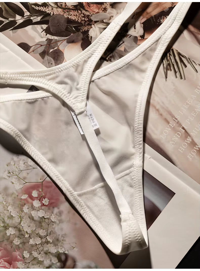 Women Ice Slik Low Waist G-String Leopard Flower Panties Briefs Thong T-back Underwear Lingerie