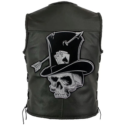 Poker Ace of Spades Embroidery Skull Iron Patch For Clothing Patches Punk Appliques sewing Sticker