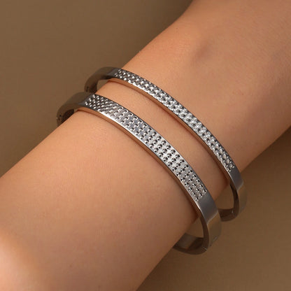 Stainless Steel 18K Gold Plated Zircon Women's Bracelet Bangles Gifts