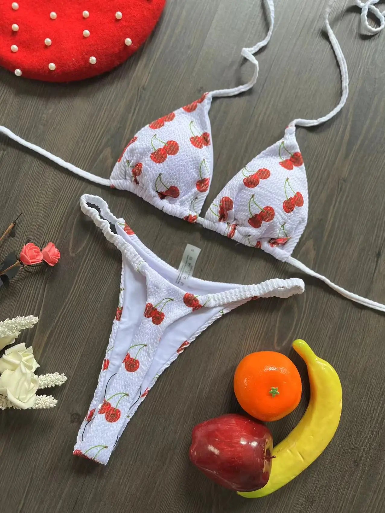 Women's Bikini Split Print Swimwear Fashion G-string Beach Swimsuit Suit