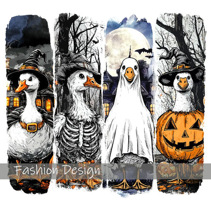 Halloween Ghost Goose Autumn DIY Iron-On Heat Transfer Sticker Decal T-shirts Sweatshirts Pillowcase Bag Clothes Decor