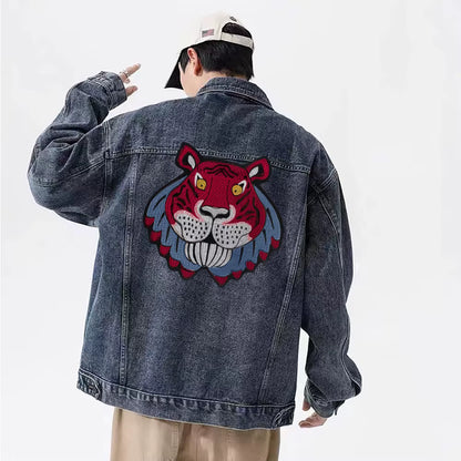 Large Animal Tiger Head Embroidery Patch Appliques Iron on Patches Badge Clothes Sewing