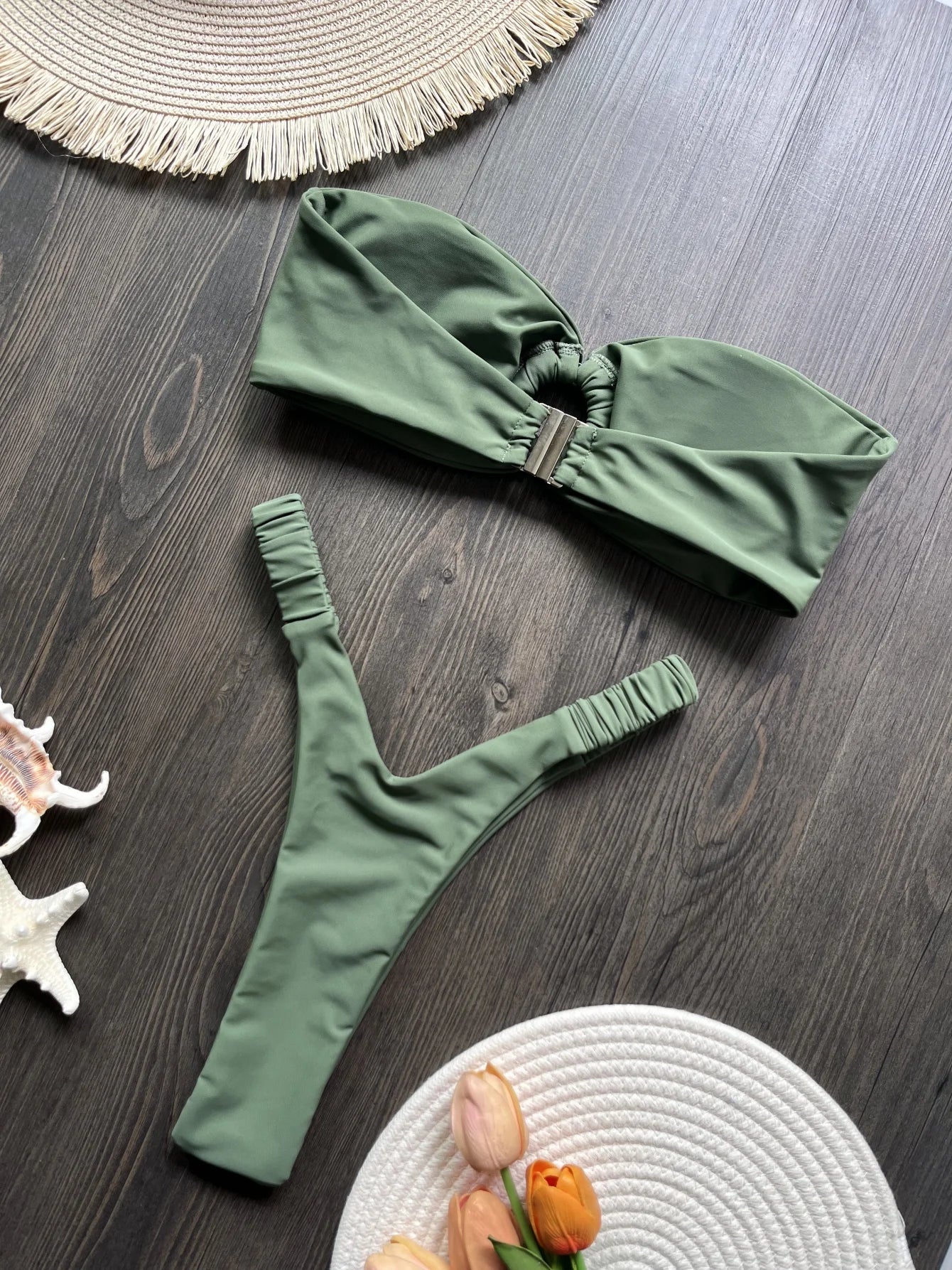 Micro Bikini Push Up Women Swimwear Brazilian Bikini Thong Solid Beachwear Swimsuit