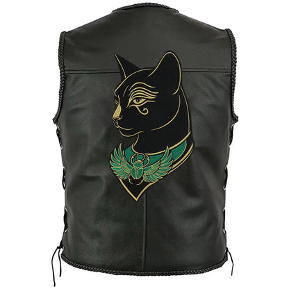 Large Black Noble Animal Cat Patch Embroidered Patches Iron on Clothing Backpack Badges Twill Craft Stickers
