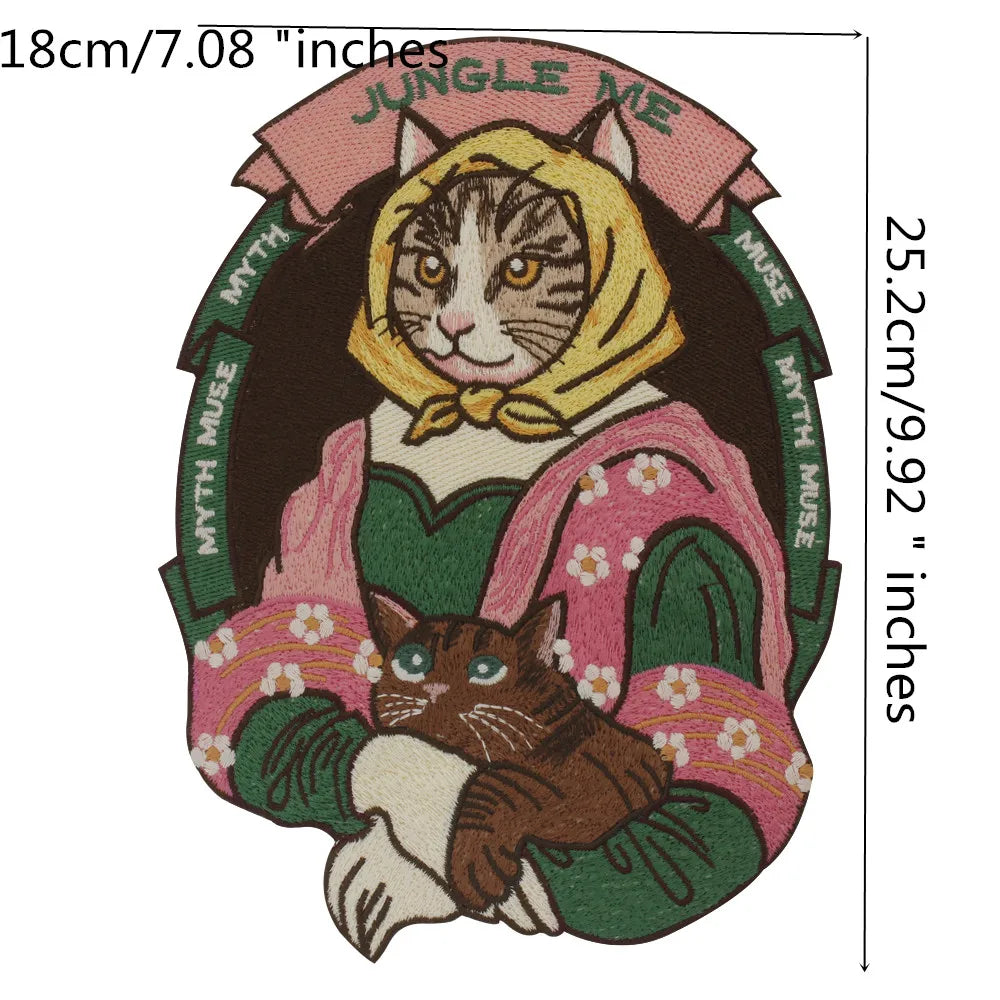 Embroidery Animal Hat Cat Sticker Patch Appliques Iron on Patches Badge Clothes Sewing