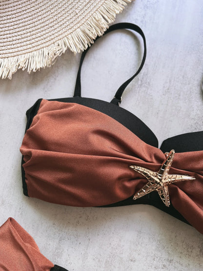 Push Up Sexy Women Swimsuit Swimwear High Cut Patchwork Bikini Bathing Swimming Suit