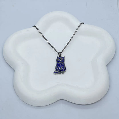 Women Fashion Pet Kitten Cat Lovers British Shorthair Cat Pendant Necklace Gifts