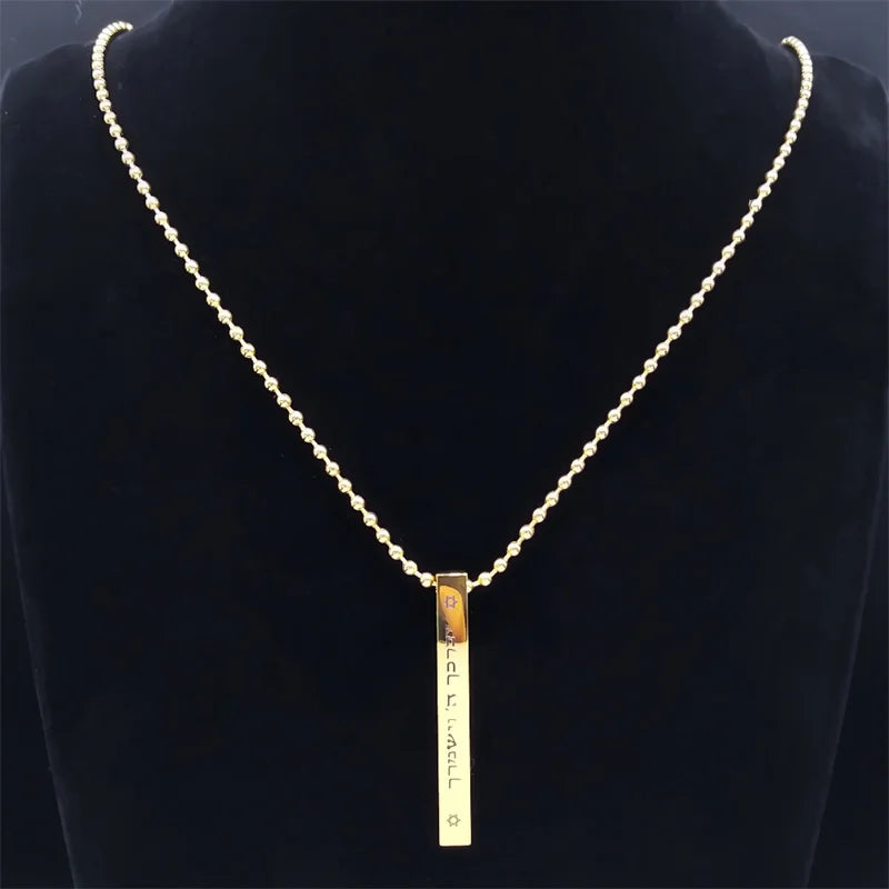Jewish Hexagram Stainless Steel Star of David Israel Mezuzah Religion Amulet Necklace