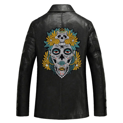 Punk Biker Embroidery Flower skull Patch Appliques Iron on Patches Badge Clothes Sewing