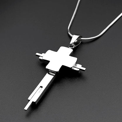 Men Women Gold Silver Color Hip Hop Crucifix Chain Amulet Stainless Steel Multi-layer Jesus Cross Pendant Necklace