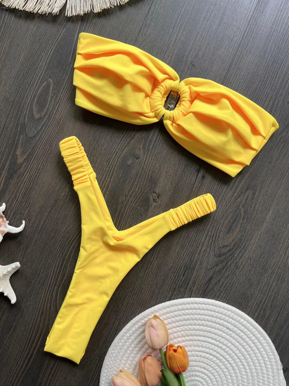 Micro Bikini Push Up Women Swimwear Brazilian Bikini Thong Solid Beachwear Swimsuit