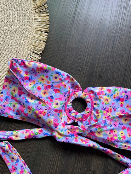 Sexy Colorful Floral Printed Bikini Swimsuit Two-pieces Bikini Bather Bathing Suit