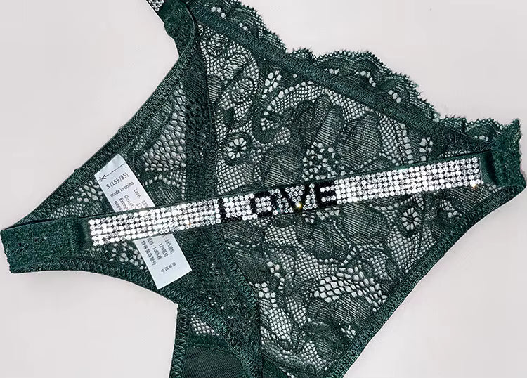 Sexy Girls Women Seamless Underwear Rhinestone G-String Thong Low Rise Briefs Panties