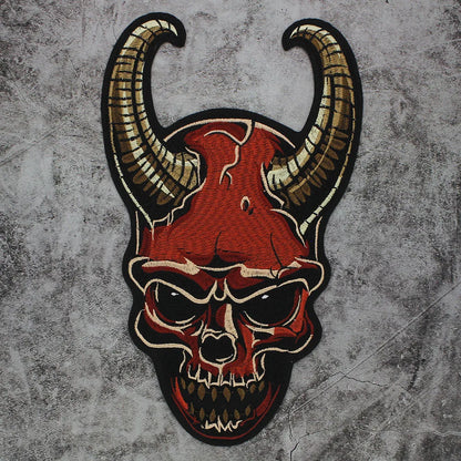 Sheep angle Skull Embroidered Patch Appliques Iron on Patches Badge Clothes Sewing