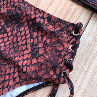 Women Swimsuit High Waist Bandage Sport Swimwear Bikini Push Up Beachwear Bathing Suit