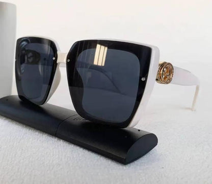 Men Women Glamour Designer Oversized Square Rimless Eyewear UV400 Sunglasses