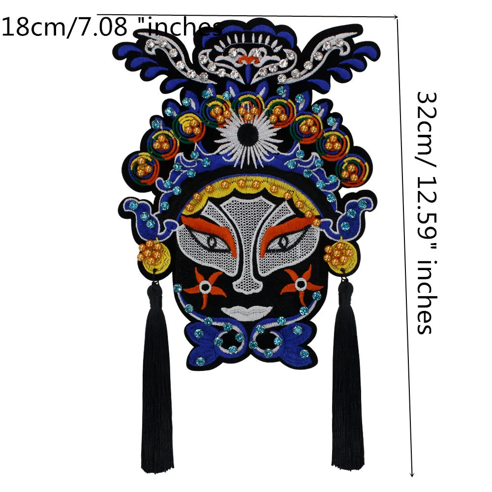 Embroidery Cartoon figure Opera characters embroidered applique Peking beaded Patches Patch by sewing