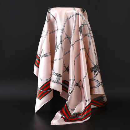 90cm Women Four Seasons Square Silk Satin Bandana Wrap Shawl Scarves Scarfs gfK4