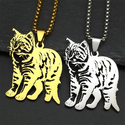 Kawaii Ragdoll Lovely Pet Kitty Cat Women Men Stainless Steel Gold Silver Color Chain Pendant Necklace
