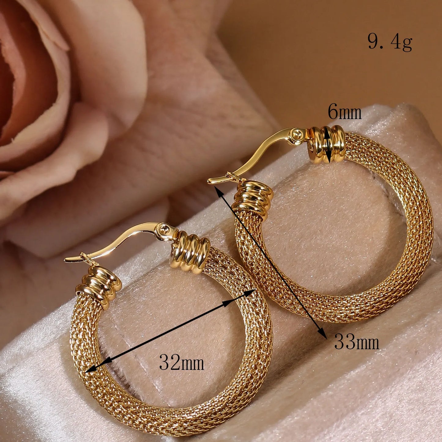 Fashionable 18K Gold-Plated Stainless Steel Women's Earrings Gifts