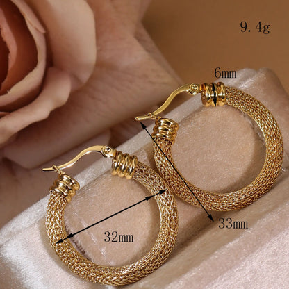 Fashionable 18K Gold-Plated Stainless Steel Women's Earrings Gifts