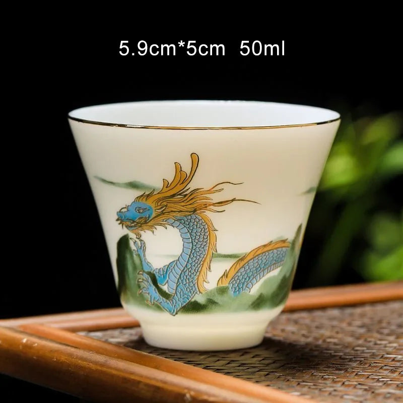 50ml/80ml White Porcelain Chinese Teahouse Master Ceramics Tea Bowl Kung Fu Sake Cup