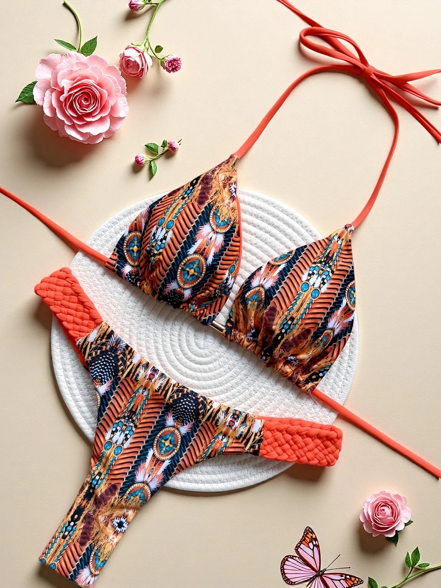 Women Micro Two-Piece Leopard Push Up Thong Bikini Beachwear Bathing Suit