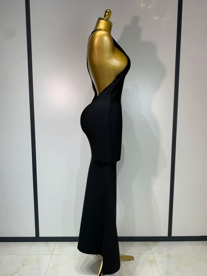 Women Sexy Sleeveless Backless Design Bandage Celebrity Elegant Evening Party Birthday Dress