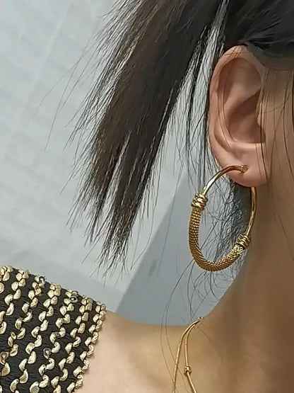 Exaggerated 18K Gold Plated Stainless Steel Women's Earrings Jewelry Gifts
