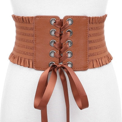 Women Wide Corset Belt Waistband Elastic High Waist Bandages Girdle Belts
