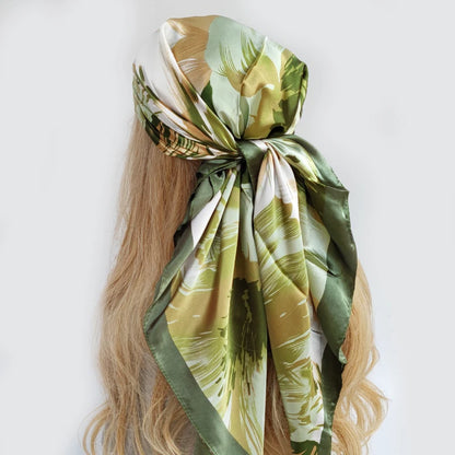 90cm Women Four Seasons Square Silk Satin Bandana Wrap Shawl Scarves Scarfs ggk6