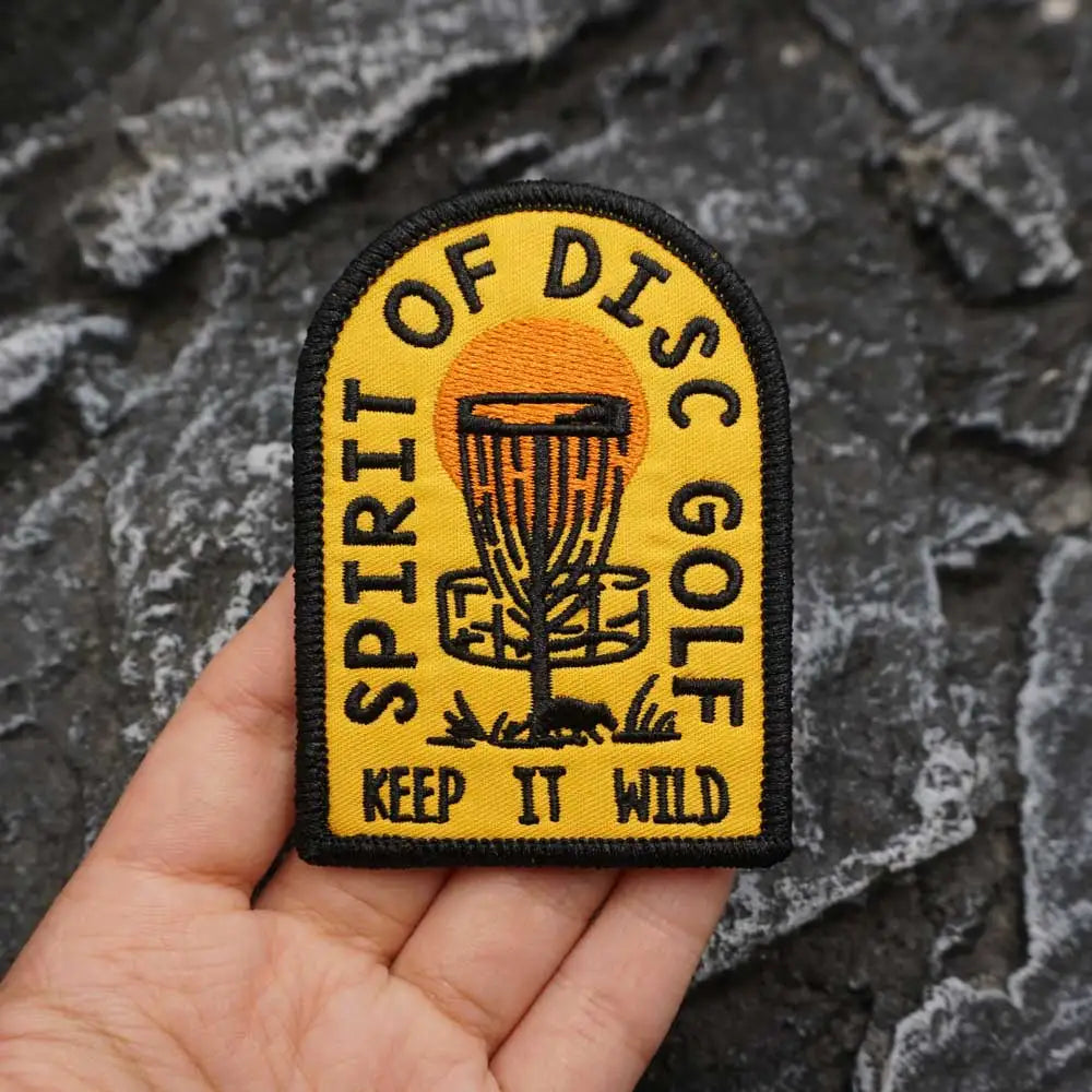 Spirit of Disc Golf Keep It Wild Embroidered Patch Iron-On Sewing Clothes Patches Applique