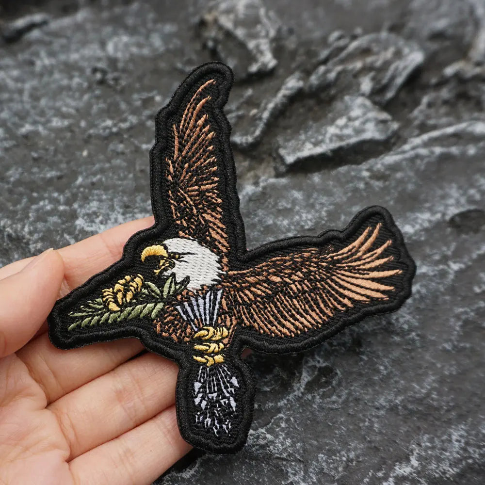 An eagle Embroidered Patch Iron-On Sewing Clothes Patches Applique