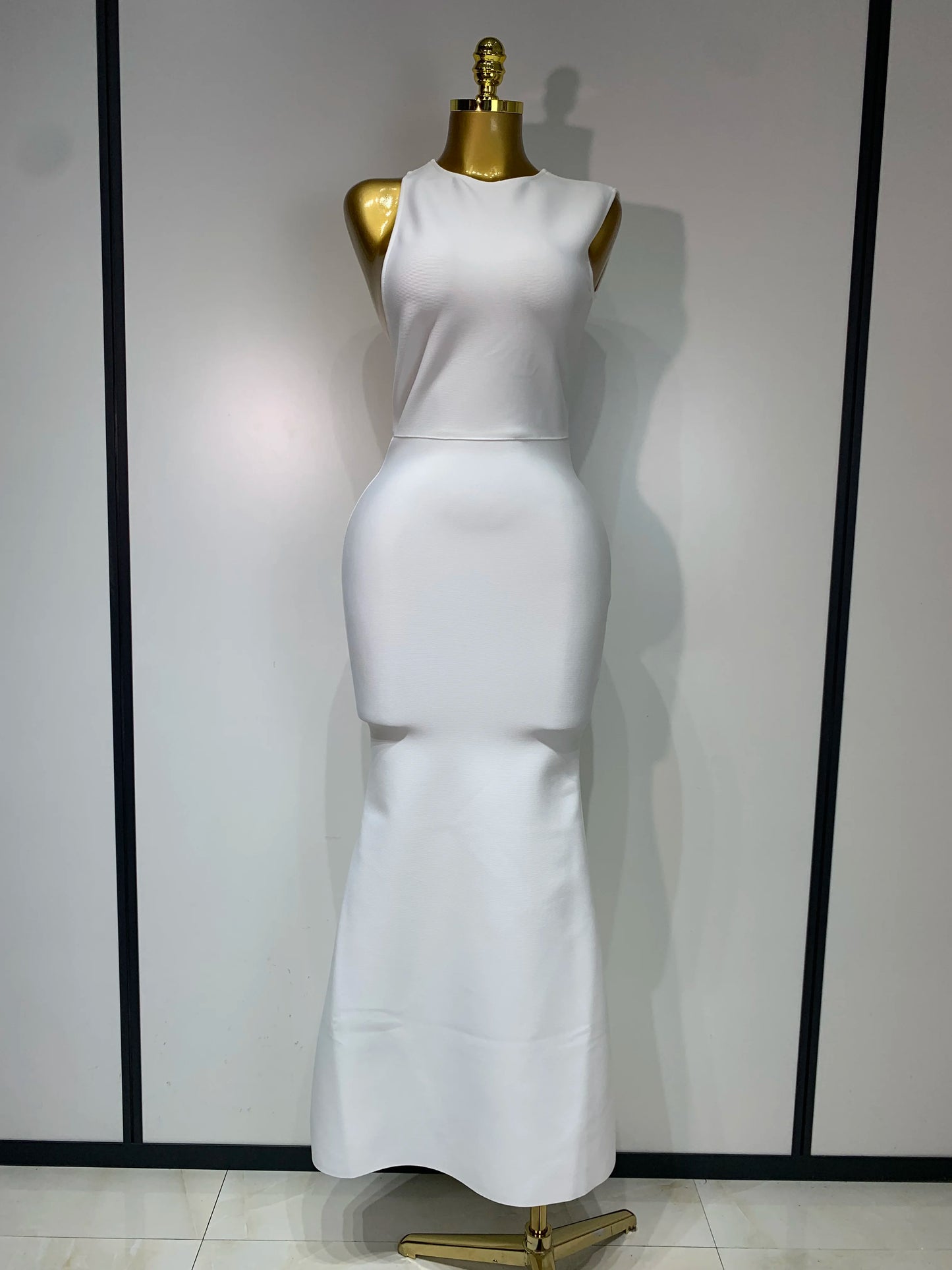 Women Sexy Sleeveless Backless Design Bandage Celebrity Elegant Evening Party Birthday Dress