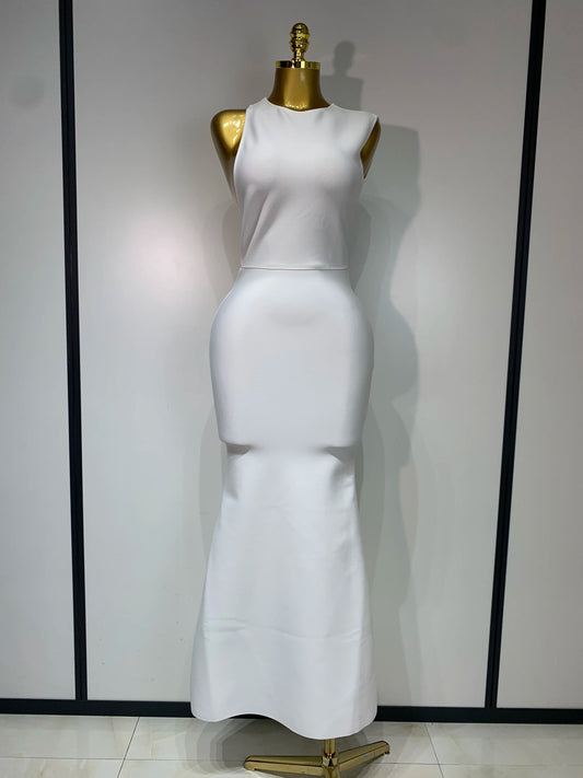 Women Sexy Sleeveless Backless Design Bandage Celebrity Elegant Evening Party Birthday Dress