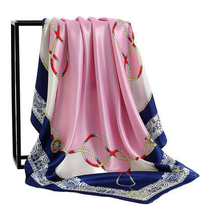 90*90cm Vintage Flowers Women Four Seasons Bandanna Designs Square Wrap Shawl Scarf Scarves fk3